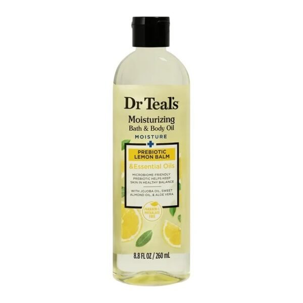 Dr Teals Moisturising Bath and Body Oil Prebiotic Lemon Balm and Essential Oils