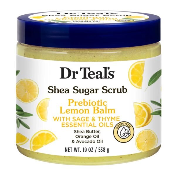 Dr teals shea sugar scrub prebiotic lemon balm 538g