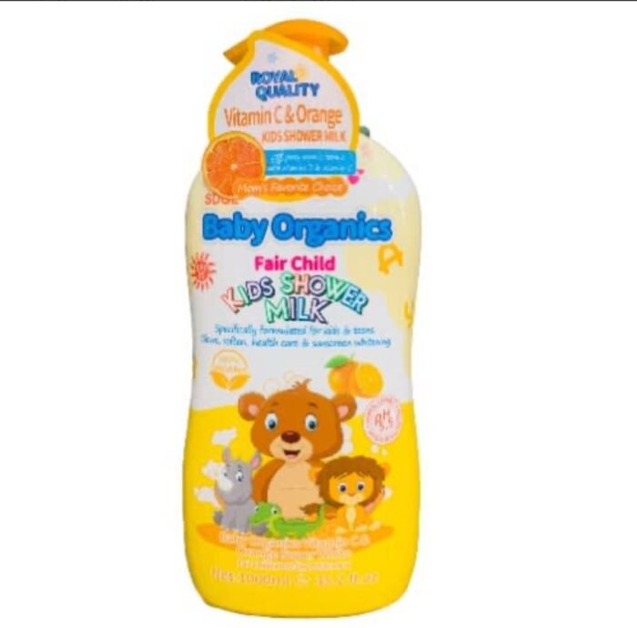 Baby Organics child kids shower milk 1000ml(VITAMIN C & ORANGE) - Image 1