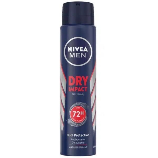 Nivea Men Dry Impact Deodorant Spray 200ml (Package may vary)