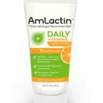 AmLactin Daily Vitamin C Cream - 4.9 oz Body Cream with 7% Lactic Acid - Skin-Brightening Exfoliator and Moisturizer for Dry Skin​