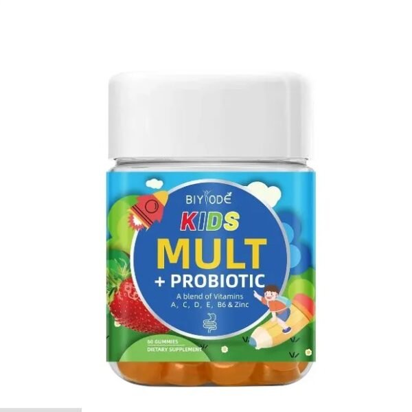 Biyode Kids Multivitamin + Probiotic Gummies With Vitamins A, C, D, E, B, Zinc 70counts