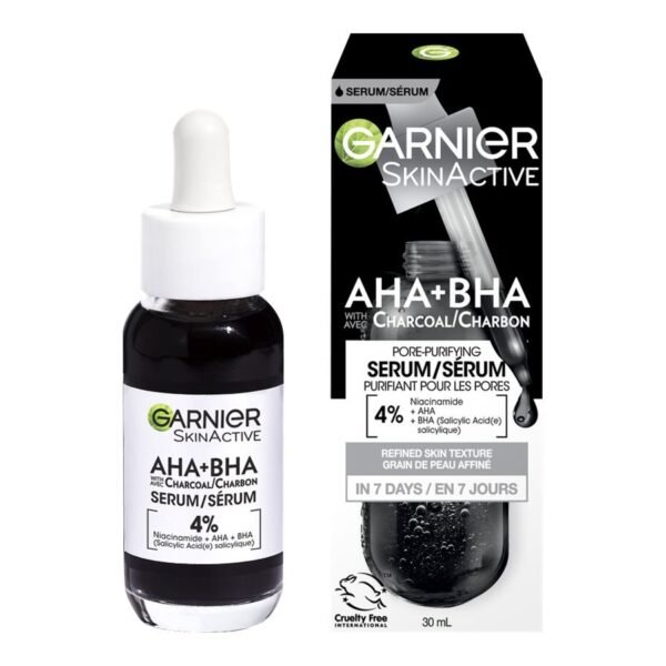 Garnier Skin Active AHA + BHA With Charcoal Serum (30ml)