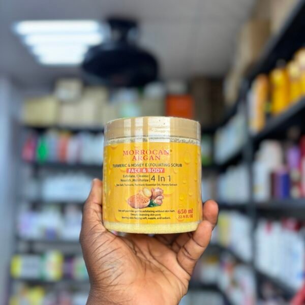 Morrocan argan turmeric & honey exfoliating scrub face & body 650ml