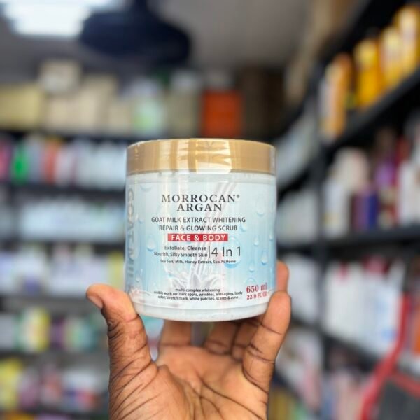 Morrocan argan goat milk extract whitening repair & glowing scrub 650ml