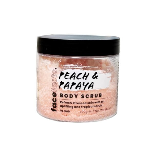 Face facts peach & papaya body scrub 400g