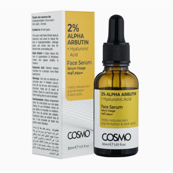 Cosmo 2% Alpha Arbutin+ Hyaluronic Acid Face Serum 30ml