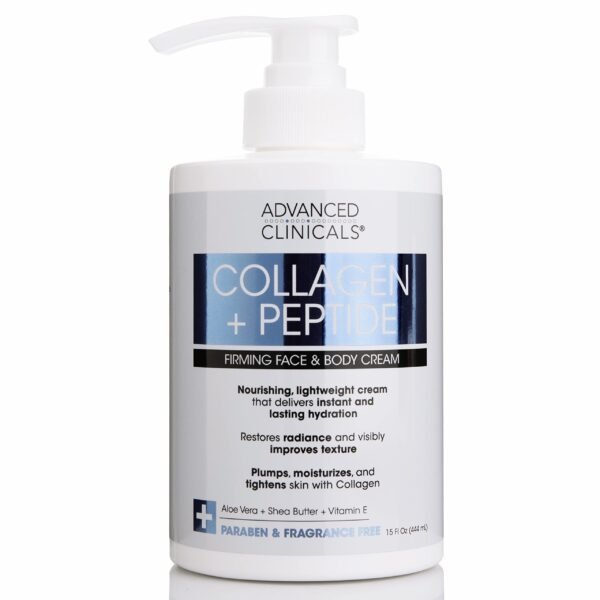 Advanced Clinicals Collagen + Peptide Firming Face & Body Cream 444Ml