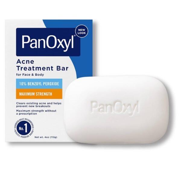 PanOxyl Acne Treatment Bar with 10% Benzoyl Peroxide, Maximum Strength Bar Soap