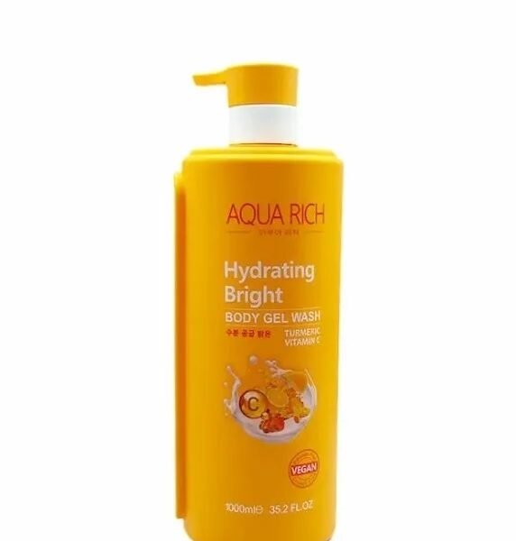 Aqua Rich Hydrating Bright Body Gel Wash With Turmeric And Vitamin C 1000ml