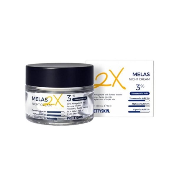 PRETTYSKIN MELAS 2X Nutrition-Rich Night Cream for Face Tone up 1.69 fl oz. (Night Cream)