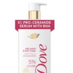 Dove Exfoliating Body Wash Melanin Even Tone Promotes Even Skin Tone 5% pro-ceramide serum with BHA 18.5 oz