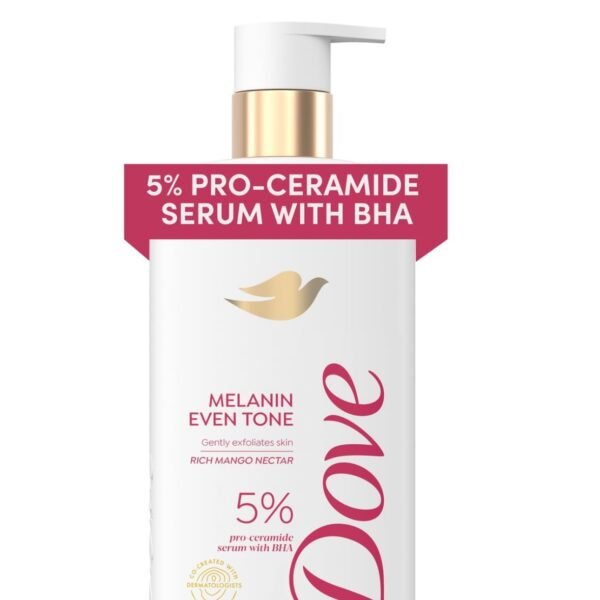 Dove Exfoliating Body Wash Melanin Even Tone Promotes Even Skin Tone 5% pro-ceramide serum with BHA 18.5 oz