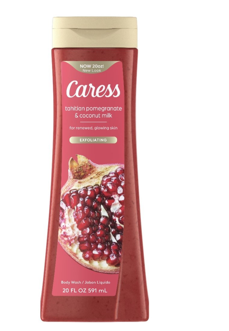 2025/11/1002777954.jpg Caress Tahitian Pomegranate &Coconut Milk Exfoliating Body Wash 20fl 591ml - Image 1