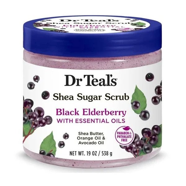 img_7351 Dr Teal’S Shea Sugar Scrub With Black Elderberry And Essential Oils 19oz /538g - Image 1