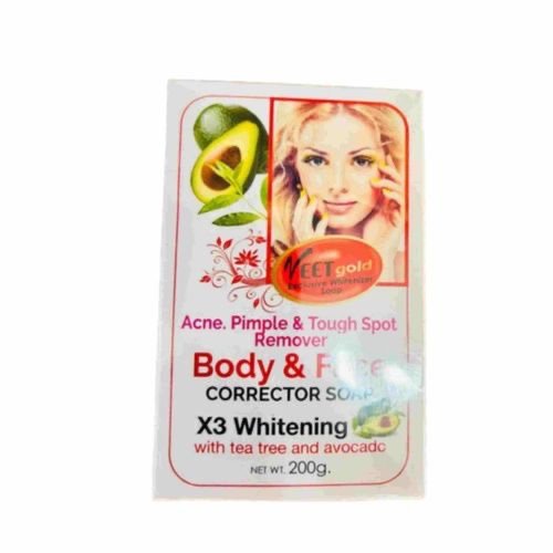 img_7358 VEET GOLD Body & Face Corrector Whitening Soap 200g X 3pcs - Image 1