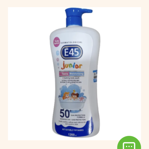 E45 Junior teens moisturising and foaming body wash 1200ml