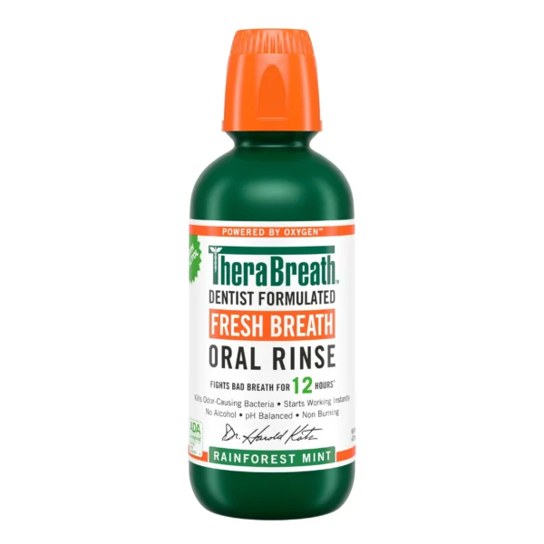 TheraBreath Fresh Breath Oral Rinse Rainforest Mint 473ml