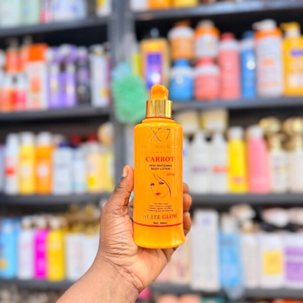 X7 carrot skin whitening body lotion 300ml ~ orange