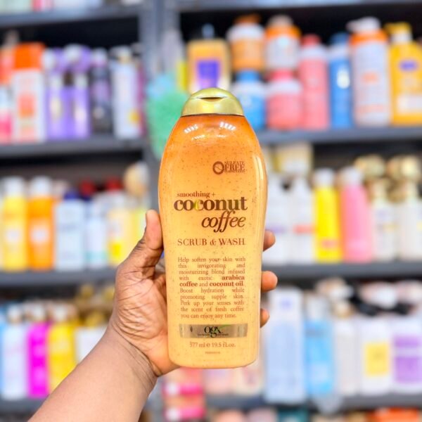OGX smoothing + coconut coffee scrub & wash 577ml