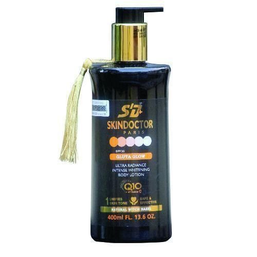 Skin Doctor Ultra Radiance intense Whitening' Body Lotion - Gluta Glow + Q10 + Vitamin C (400ml) - Black
