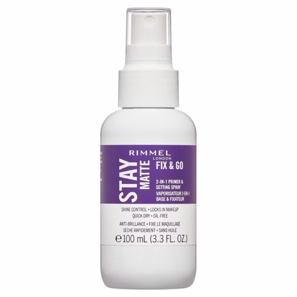 Rimmel London Stay Matte Fix & Go 2-in-1 Primer And Setting Spray 100ml/3.3fl.oz. e