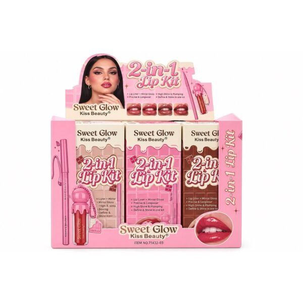 Kiss Beauty Sweet Glow 2-In-1 Lip Kit | Lip liner + Mirror gloss