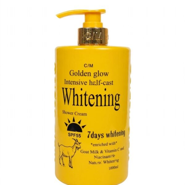 C/M Golden Glow Intensive Half Cast Whitening Shower Cream; Goat Milk, Vitamin c and Niacinamide 1000ml