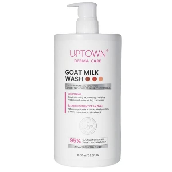 UPTOWN DERMA CARE GOAT MILK WASH WITH GLUTATHIONE AND ROSEHIP OIL LIGHTENING 1000ML